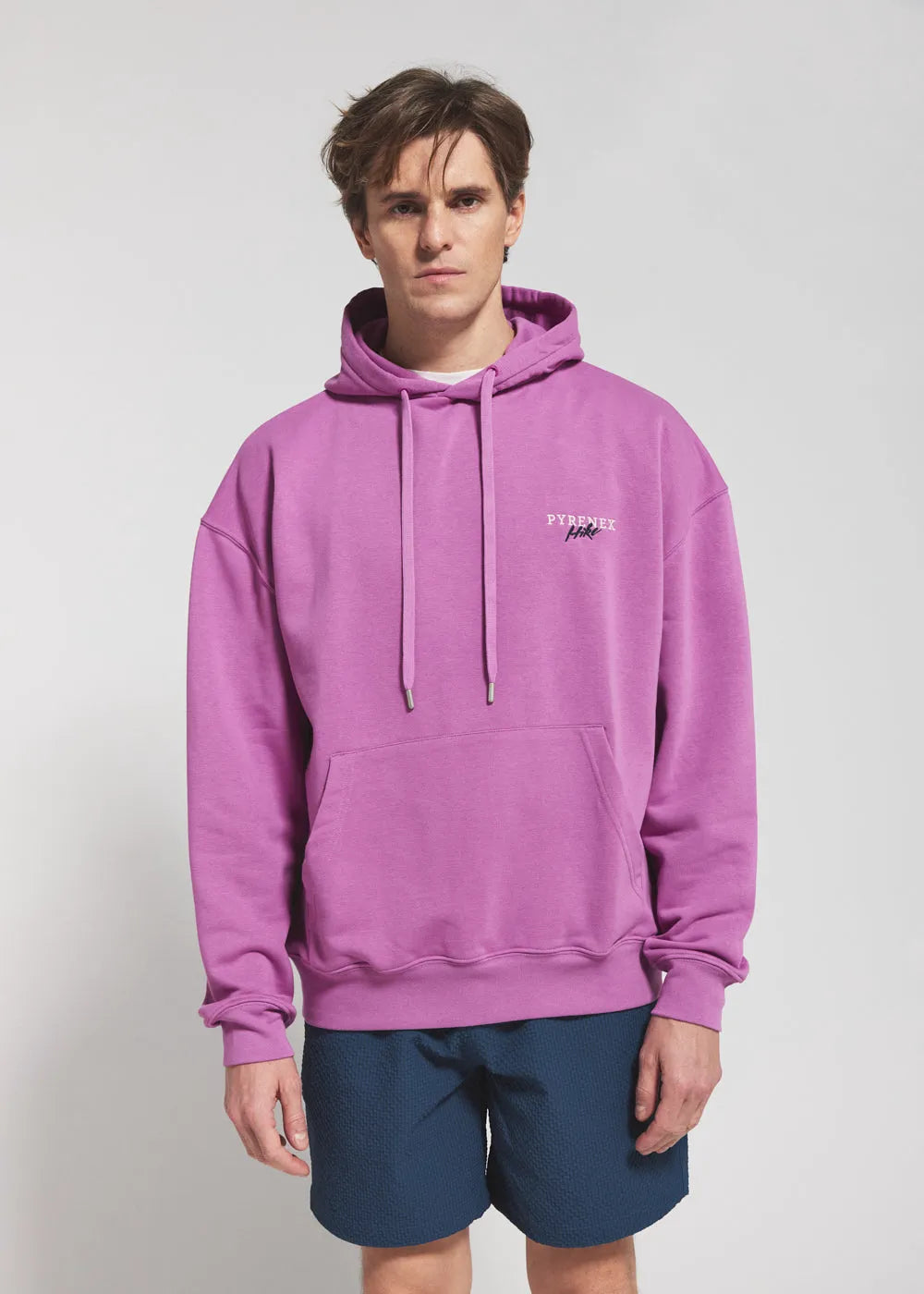 Pyrenex Sierra unisex organic cotton hooded pullover in violet