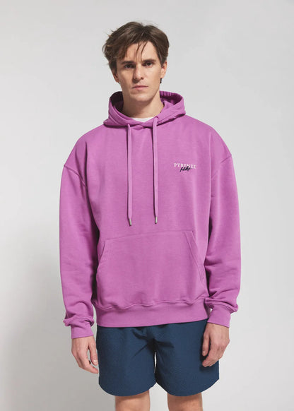 Pyrenex Sierra unisex organic cotton hooded pullover in violet