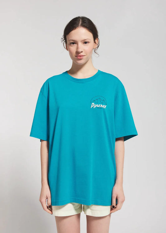 Unisex t-shirt in organic cotton Pyrenex Hill turquoise