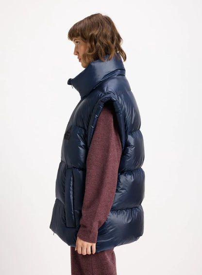 Pyrenex Arbatan navy blue sleeveless down jacket made in Saint-Sever