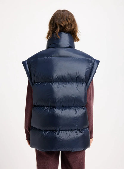 Pyrenex Arbatan navy blue sleeveless down jacket made in Saint-Sever