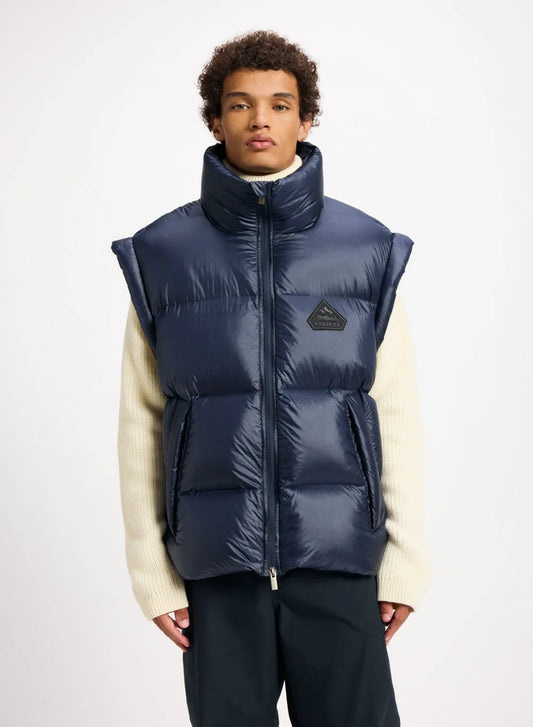 Pyrenex Arbatan navy blue sleeveless down jacket made in Saint-Sever