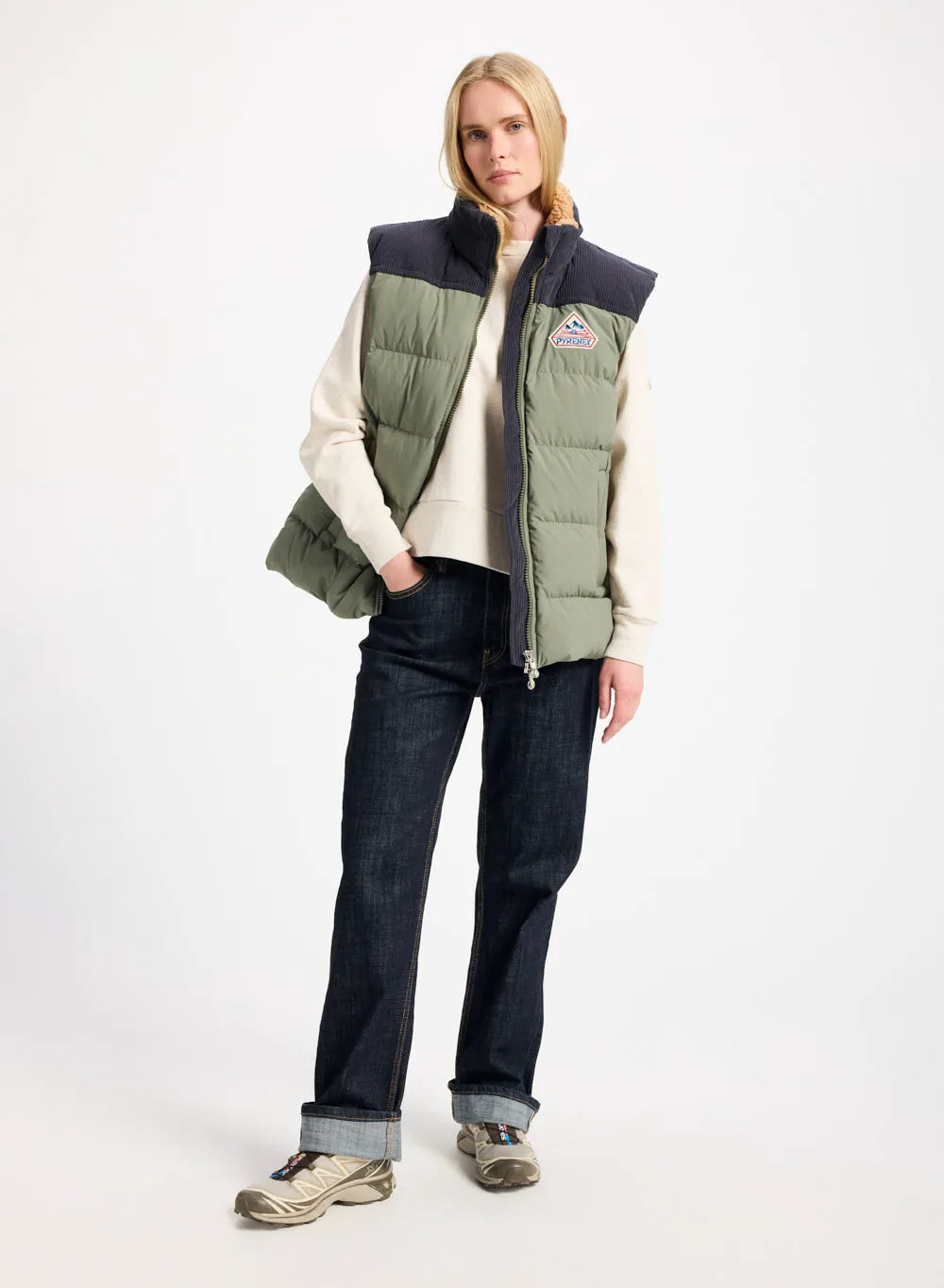 Pyrenex Retro John sleeveless down jacket in khaki