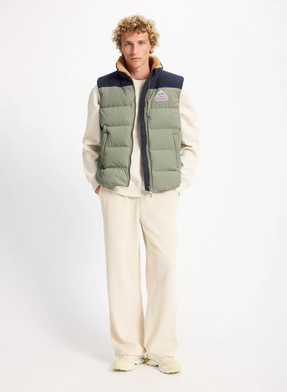 Pyrenex Retro John sleeveless down jacket in khaki