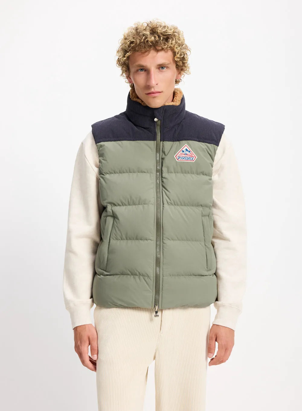 Pyrenex Retro John sleeveless down jacket in khaki