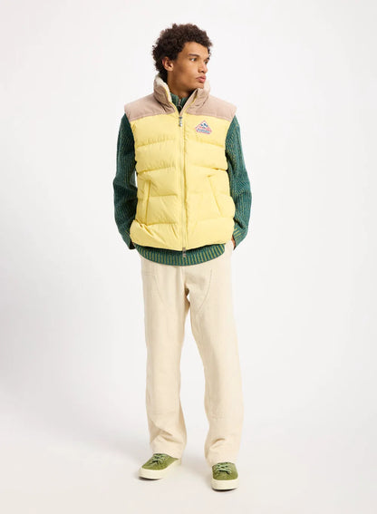 Pyrenex Retro John sleeveless down jacket in pastel yellow