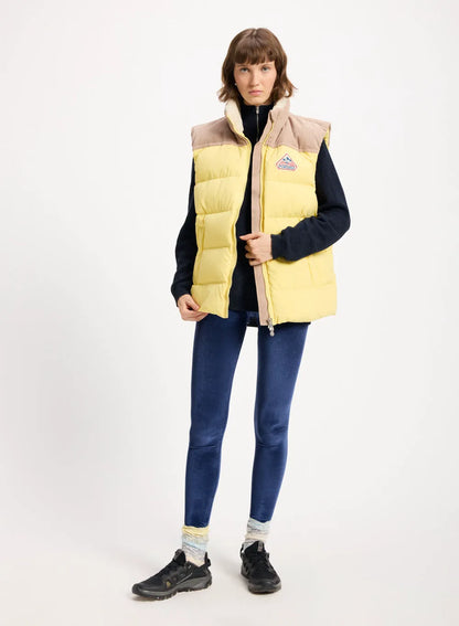 Pyrenex Retro John sleeveless down jacket in pastel yellow