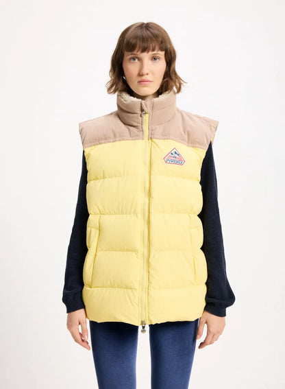 Pyrenex Retro John sleeveless down jacket in pastel yellow