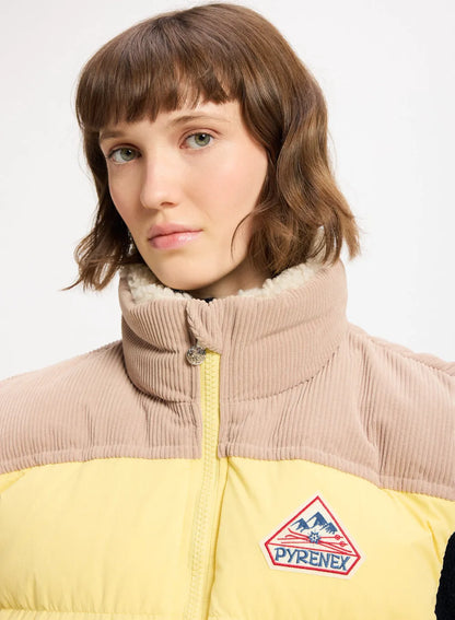 Pyrenex Retro John sleeveless down jacket in pastel yellow