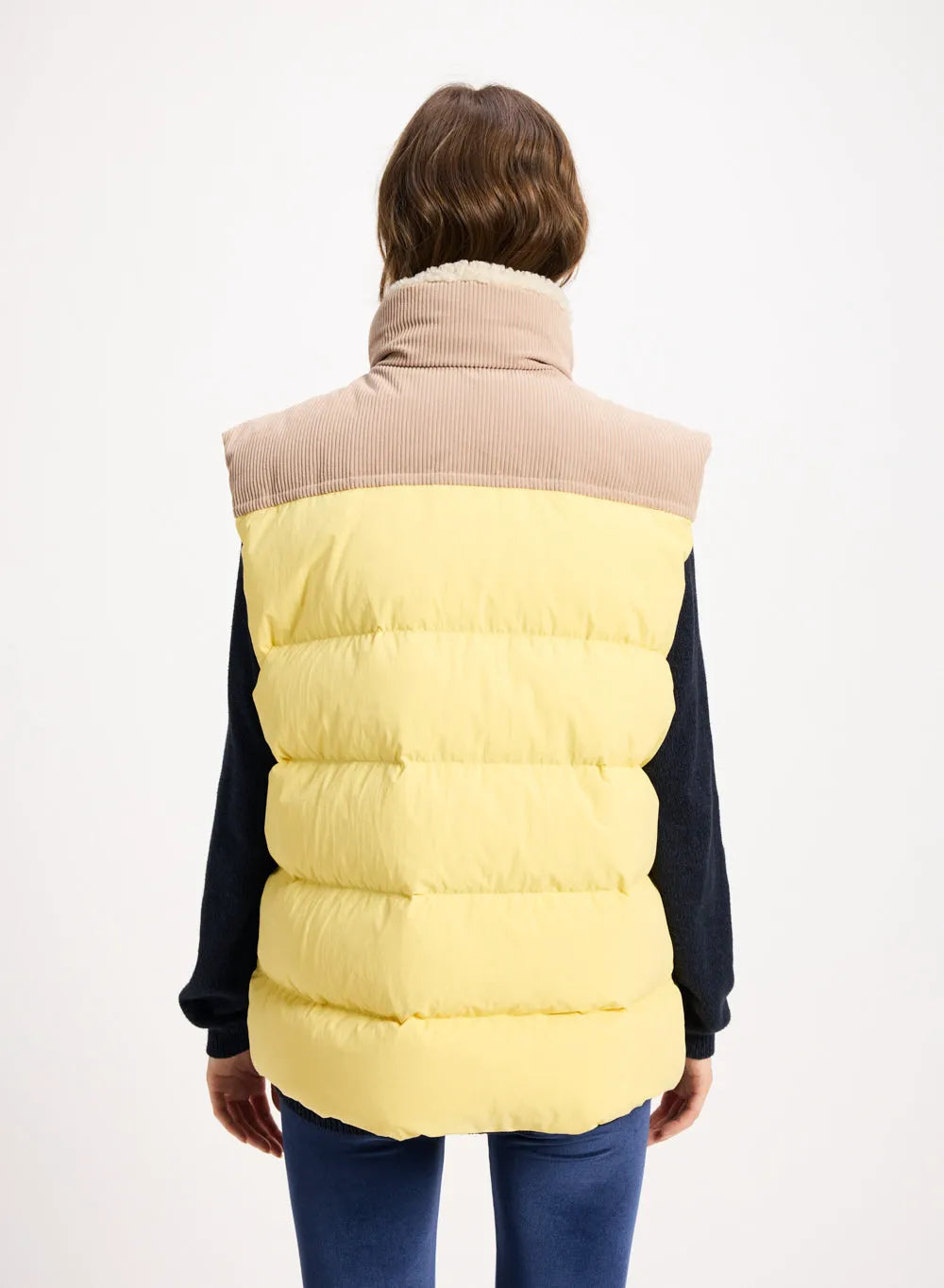 Pyrenex Retro John sleeveless down jacket in pastel yellow