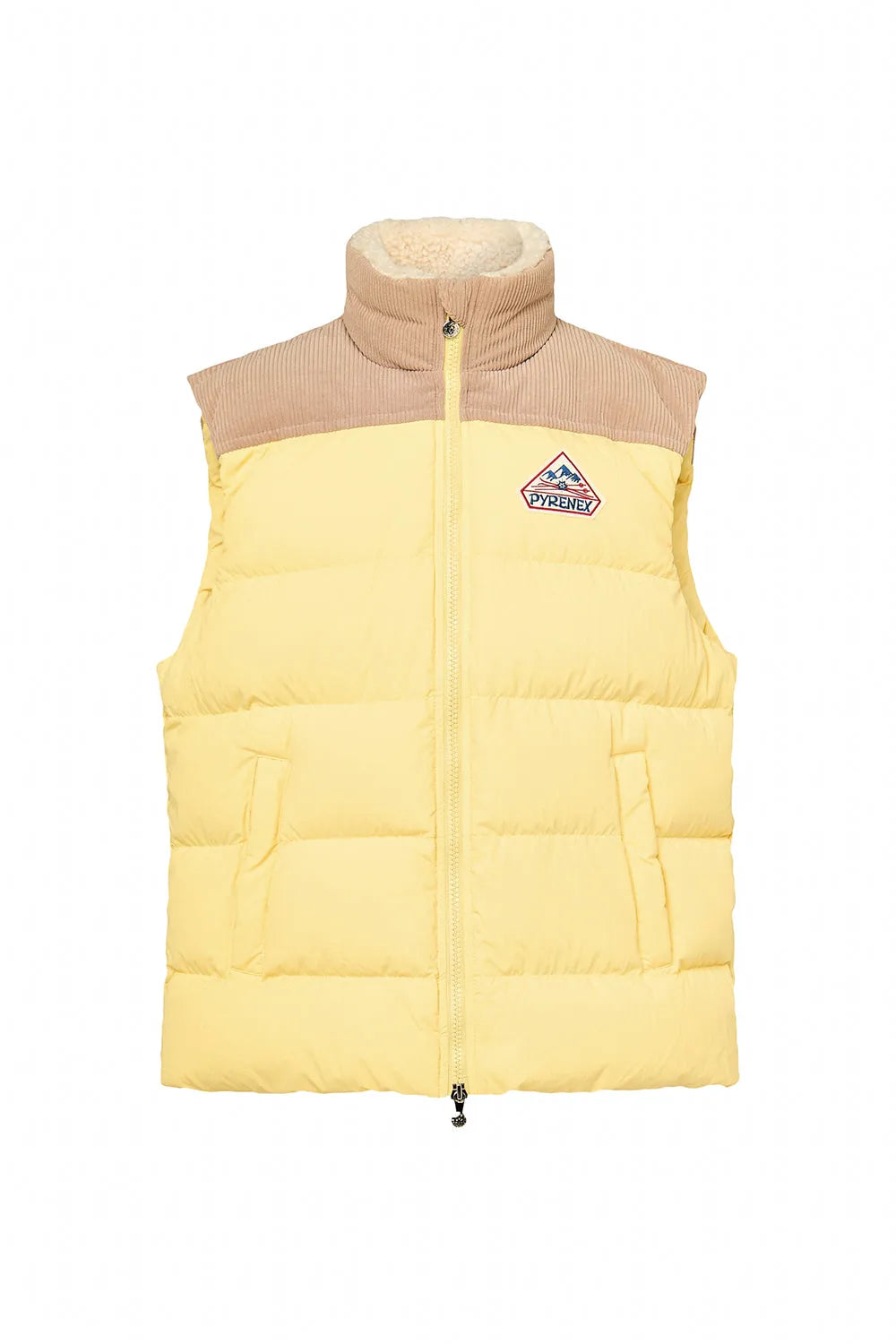 Pyrenex Retro John sleeveless down jacket in pastel yellow