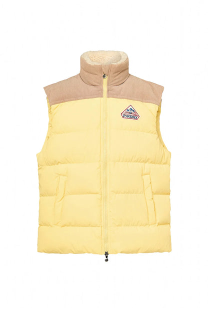 Pyrenex Retro John sleeveless down jacket in pastel yellow
