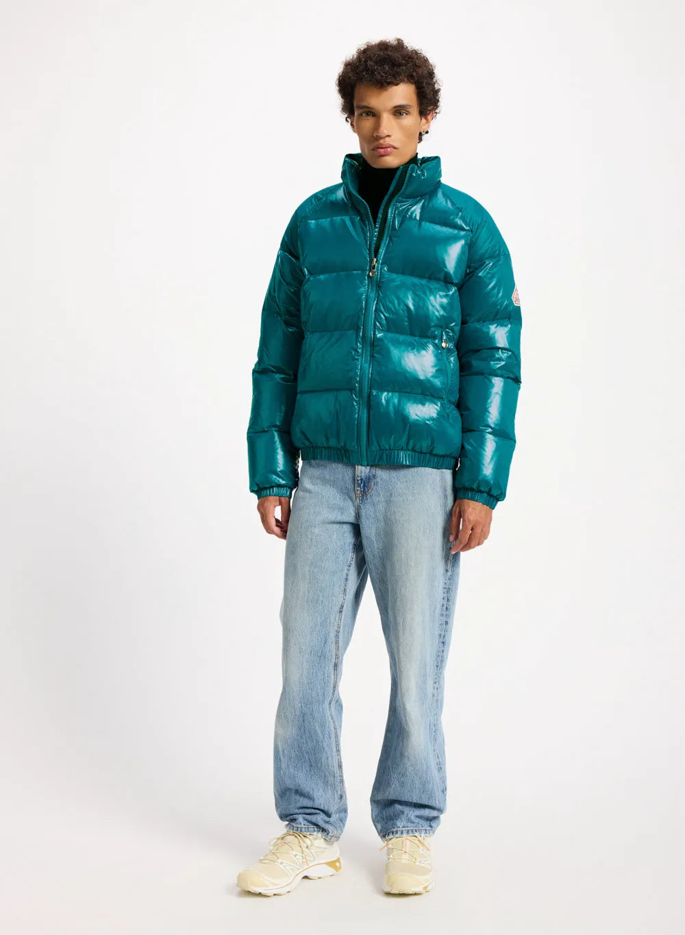 Pyrenex Vintage Mythic unisex down jacket in turquoise blue