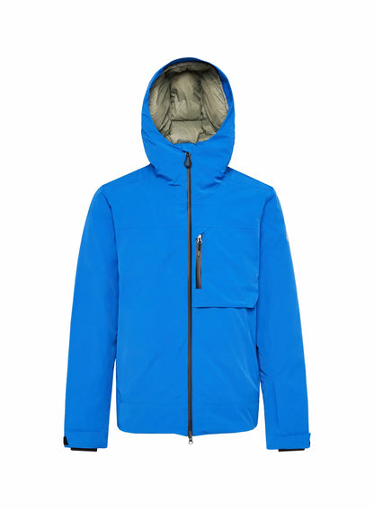 Waterproof men's parka jacket Pyrenex Gravity 2 in natural down electric blue
