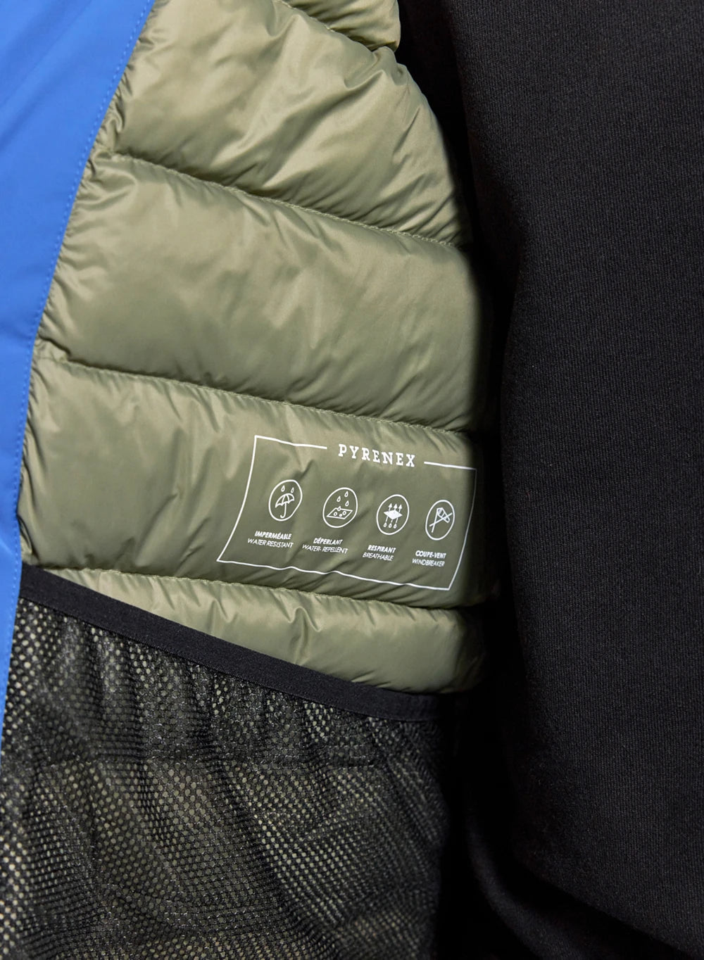 Waterproof men's parka jacket Pyrenex Gravity 2 in natural down electric blue