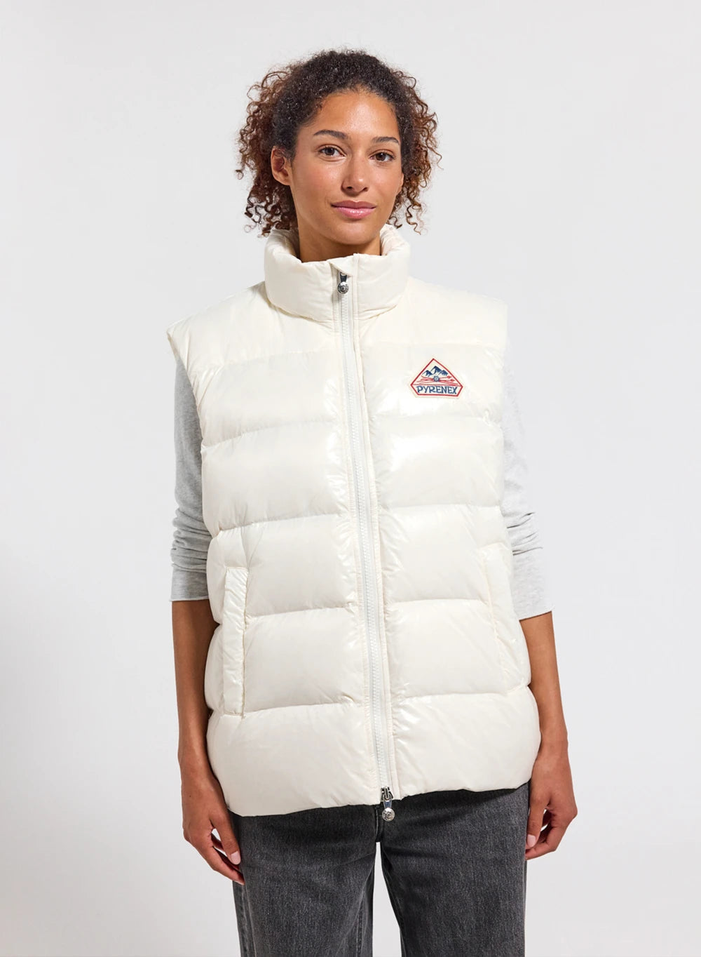 Pyrenex John white unisex sleeveless down jacket
