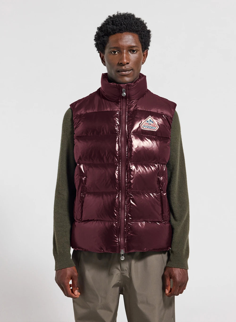 Unisex sleeveless down jacket Pyrenex John burgundy