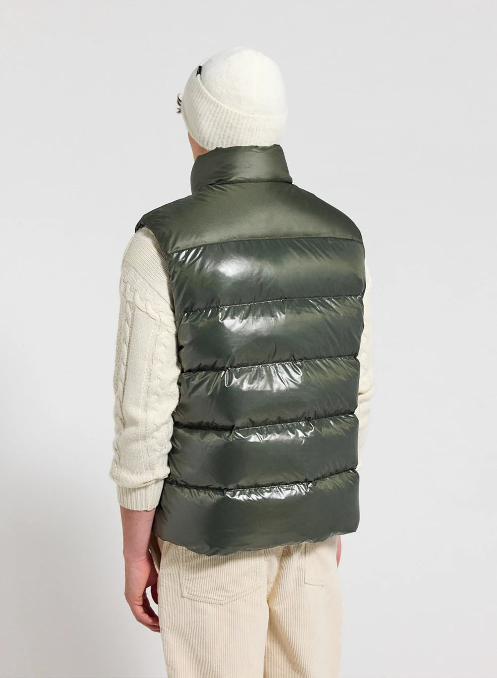 Pyrenex John unisex sleeveless down gilet dark khaki