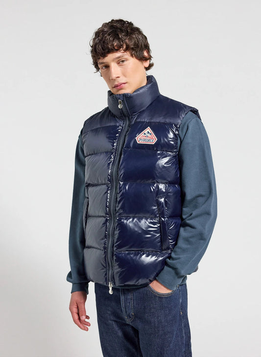 Pyrenex John unisex sleeveless down jacket navy blue