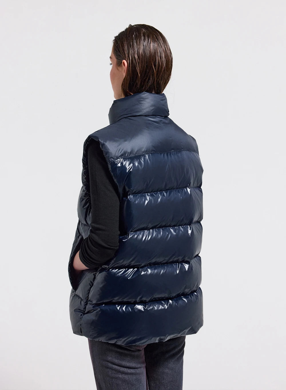 Pyrenex John unisex sleeveless down jacket navy blue