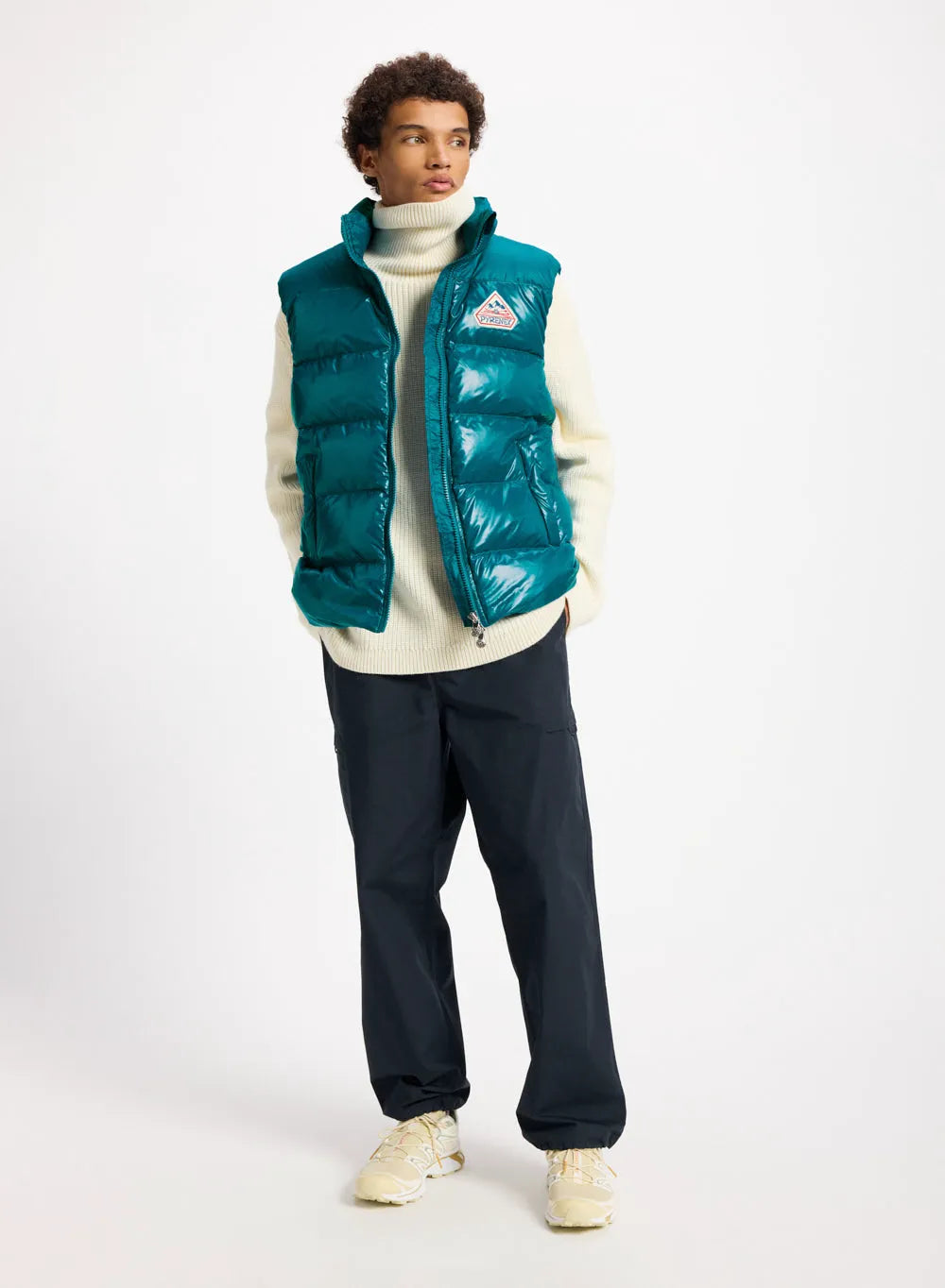 Pyrenex John unisex sleeveless down jacket turquoise blue