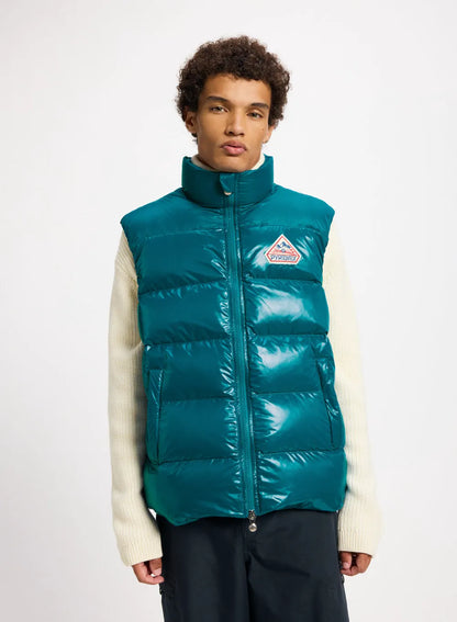 Pyrenex John unisex sleeveless down jacket turquoise blue