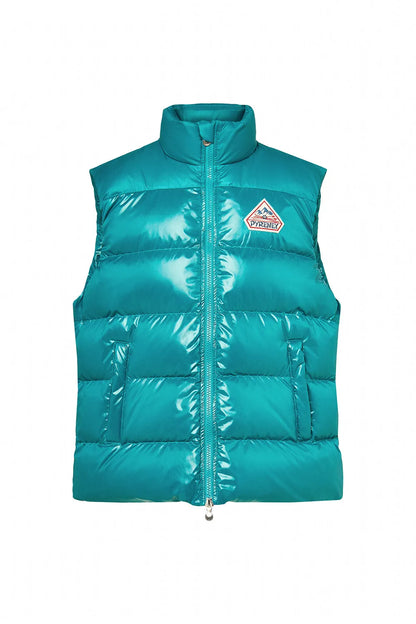 Pyrenex John unisex sleeveless down jacket turquoise blue