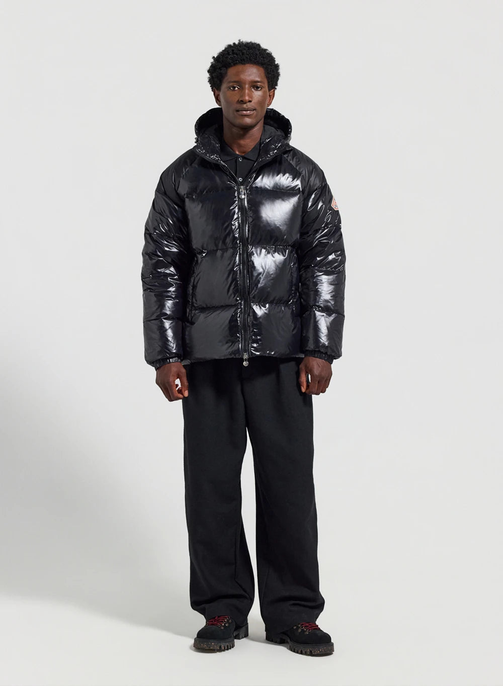 Unisex hooded down jacket Pyrenex Sten black