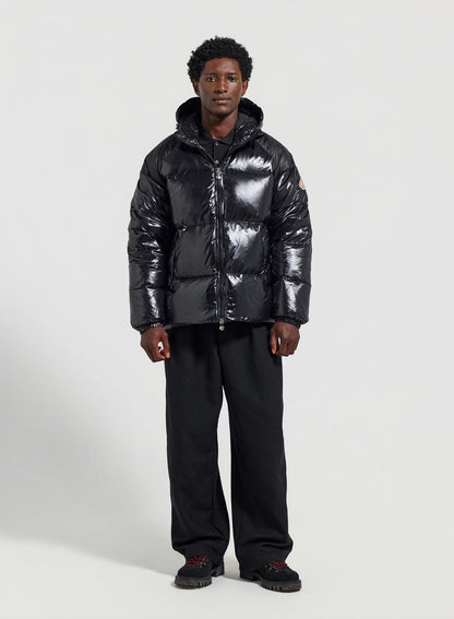 Unisex hooded down jacket Pyrenex Sten black