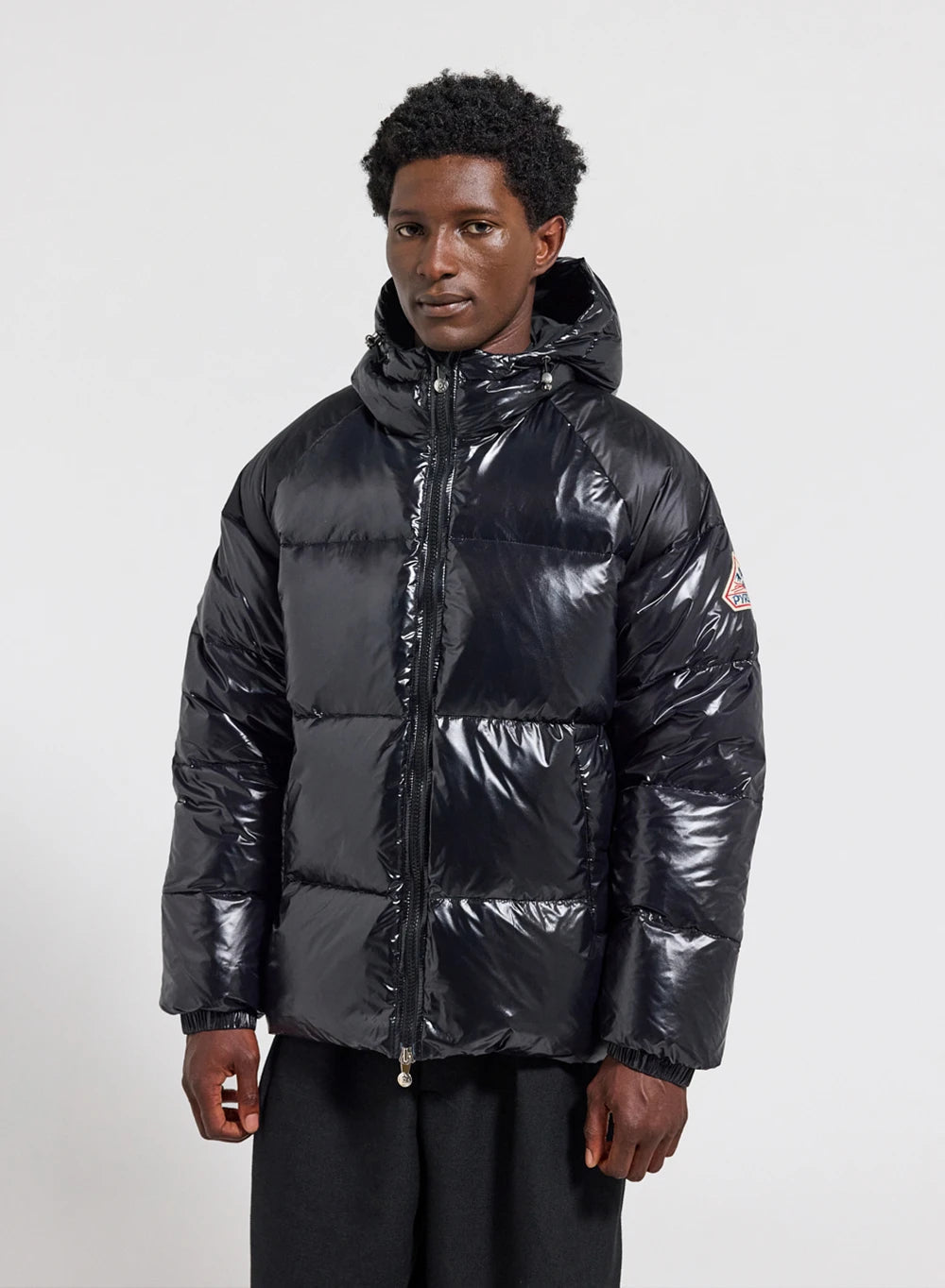Unisex hooded down jacket Pyrenex Sten black