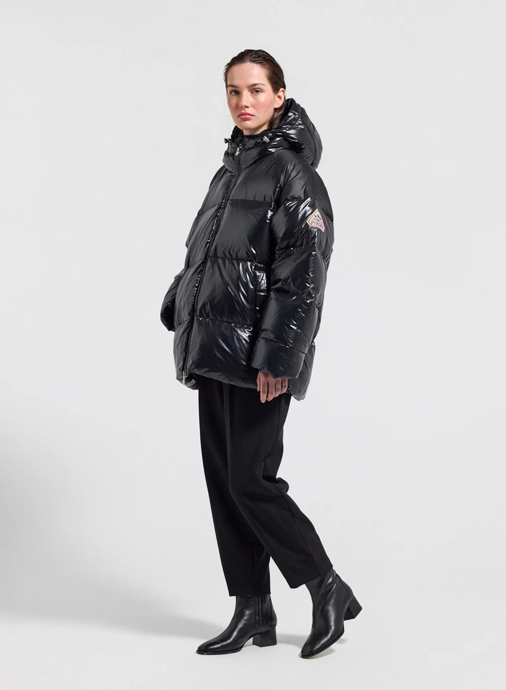 Unisex hooded down jacket Pyrenex Sten black