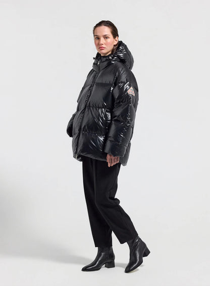 Unisex hooded down jacket Pyrenex Sten black