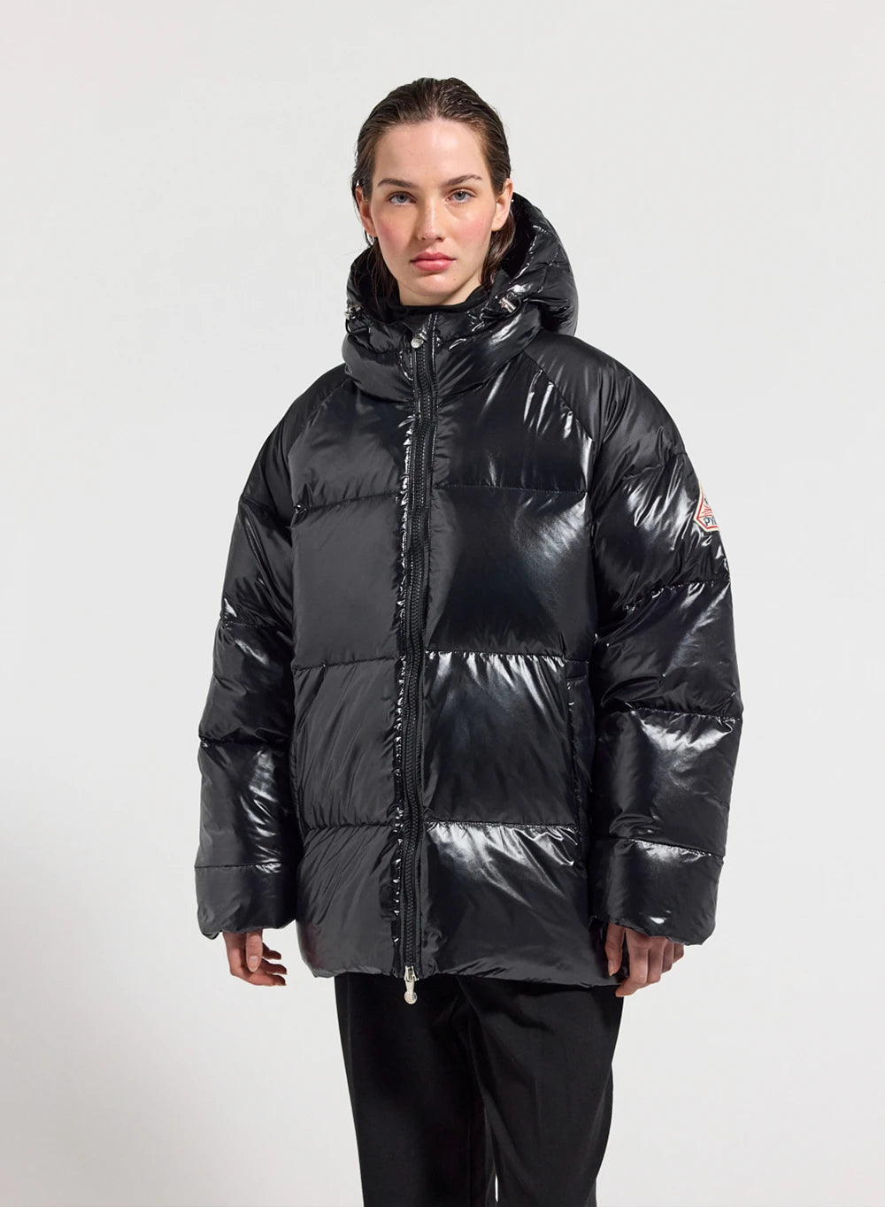 Unisex hooded down jacket Pyrenex Sten black