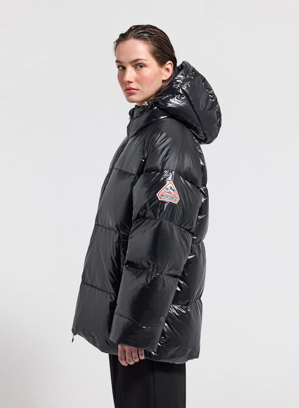 Unisex hooded down jacket Pyrenex Sten black