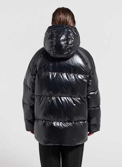 Unisex hooded down jacket Pyrenex Sten black