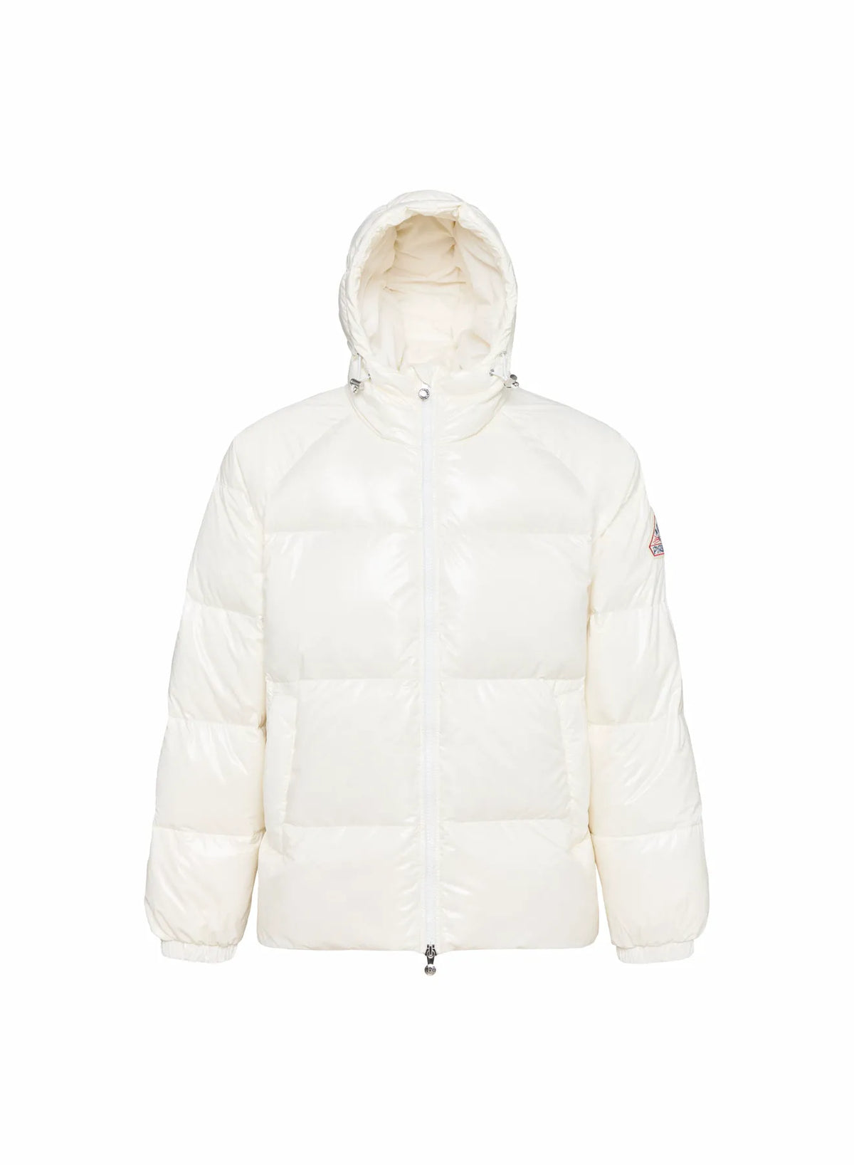 Unisex hooded down jacket Pyrenex Sten white
