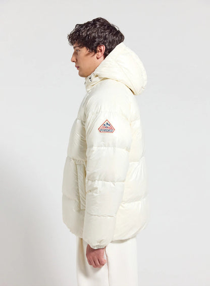 Unisex hooded down jacket Pyrenex Sten white