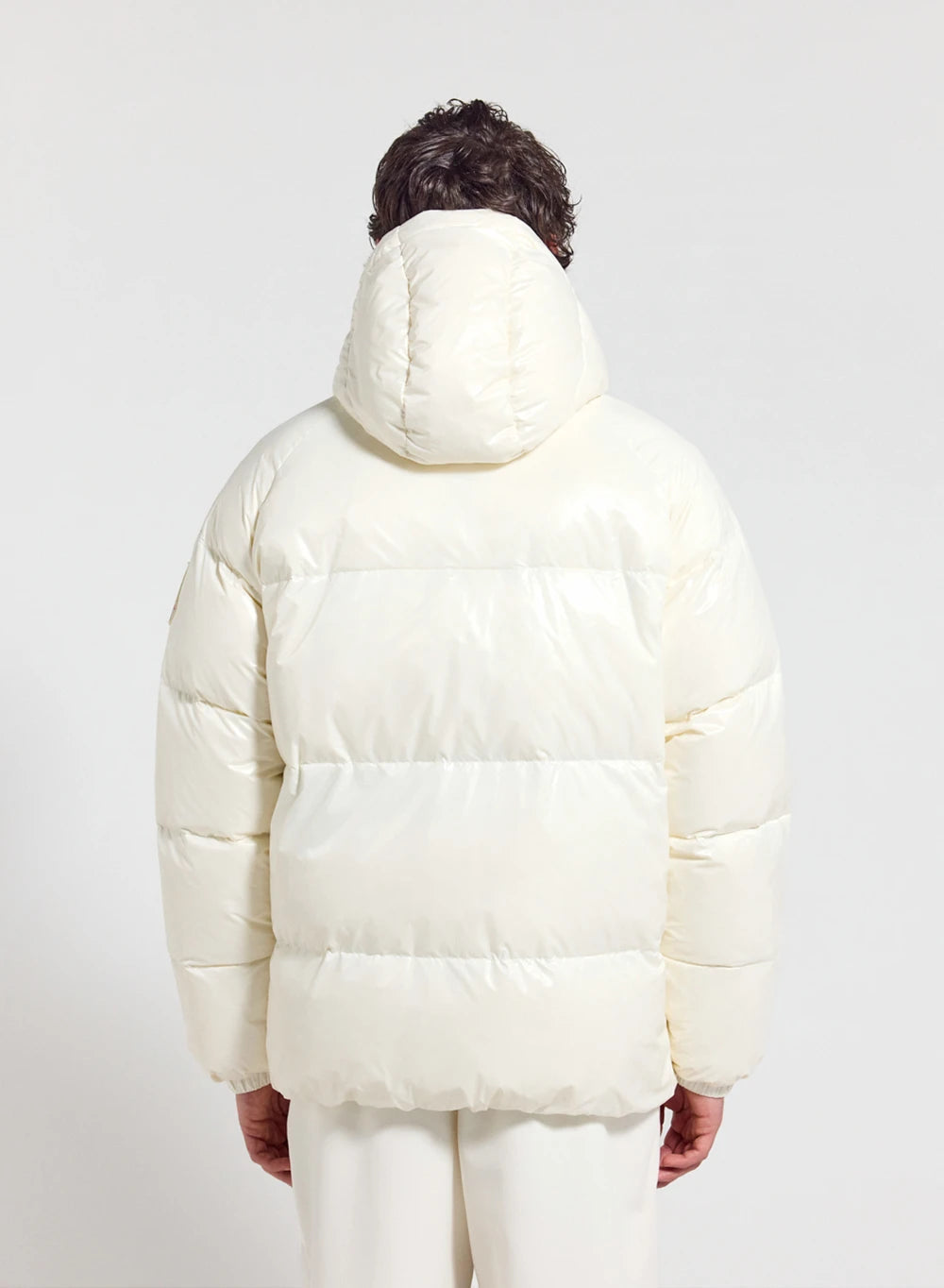 Unisex hooded down jacket Pyrenex Sten white