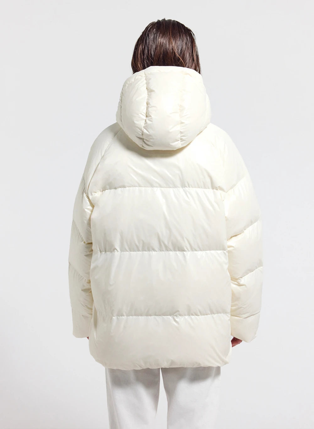 Unisex hooded down jacket Pyrenex Sten white