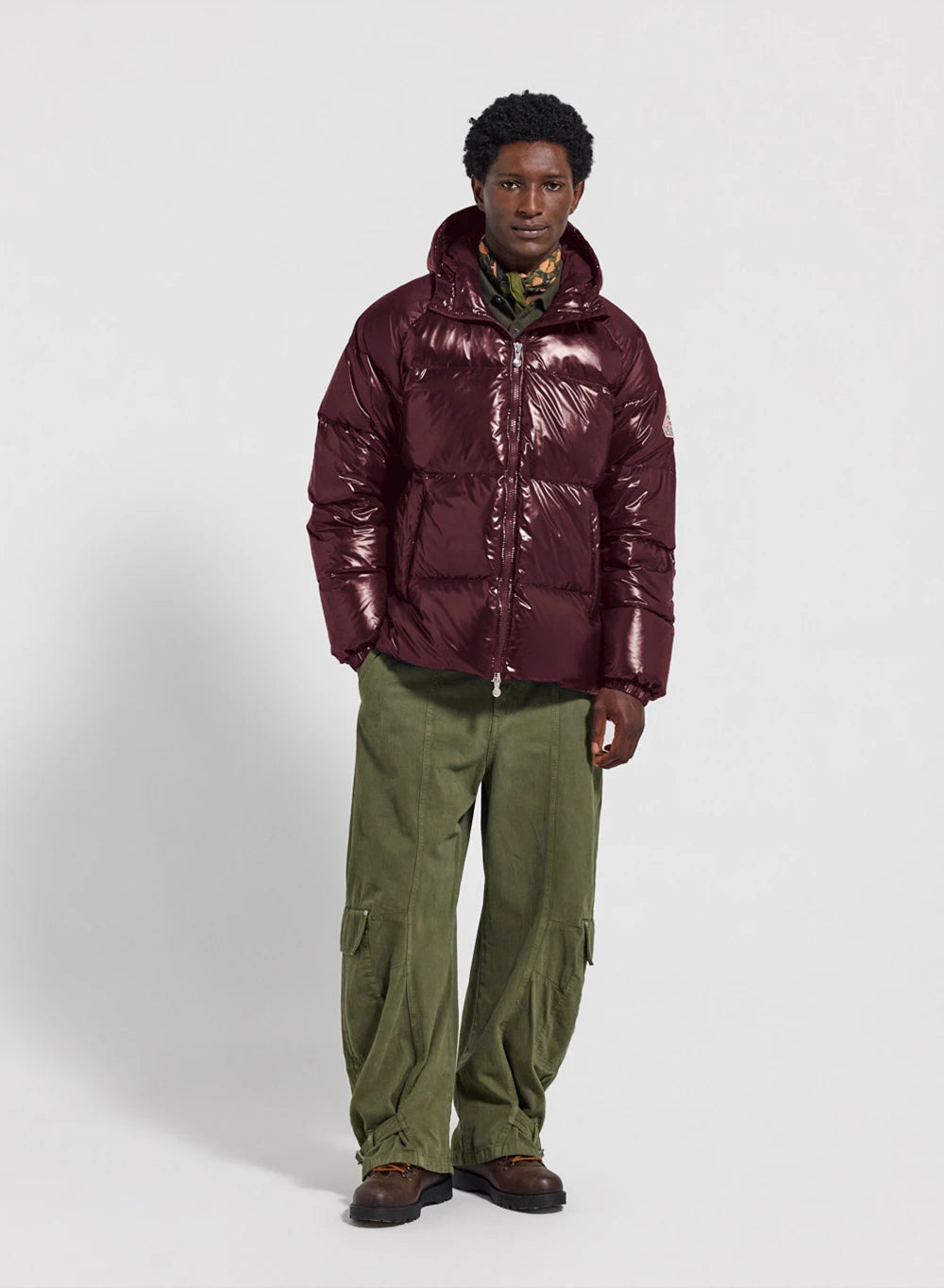Pyrenex Sten bordeaux unisex hooded down jacket