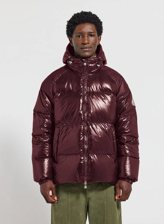 Pyrenex Sten bordeaux unisex hooded down jacket