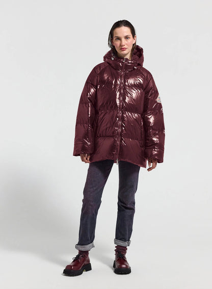 Pyrenex Sten bordeaux unisex hooded down jacket