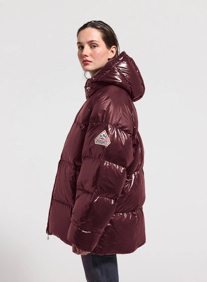 Pyrenex Sten bordeaux unisex hooded down jacket