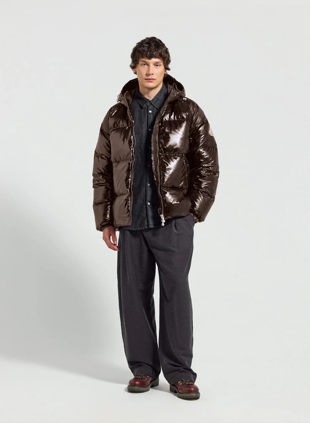Pyrenex Sten unisex hooded jacket dark brown