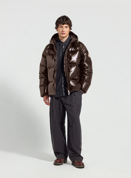 Pyrenex Sten unisex hooded jacket dark brown