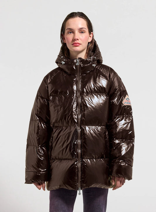 Pyrenex Sten unisex hooded jacket dark brown