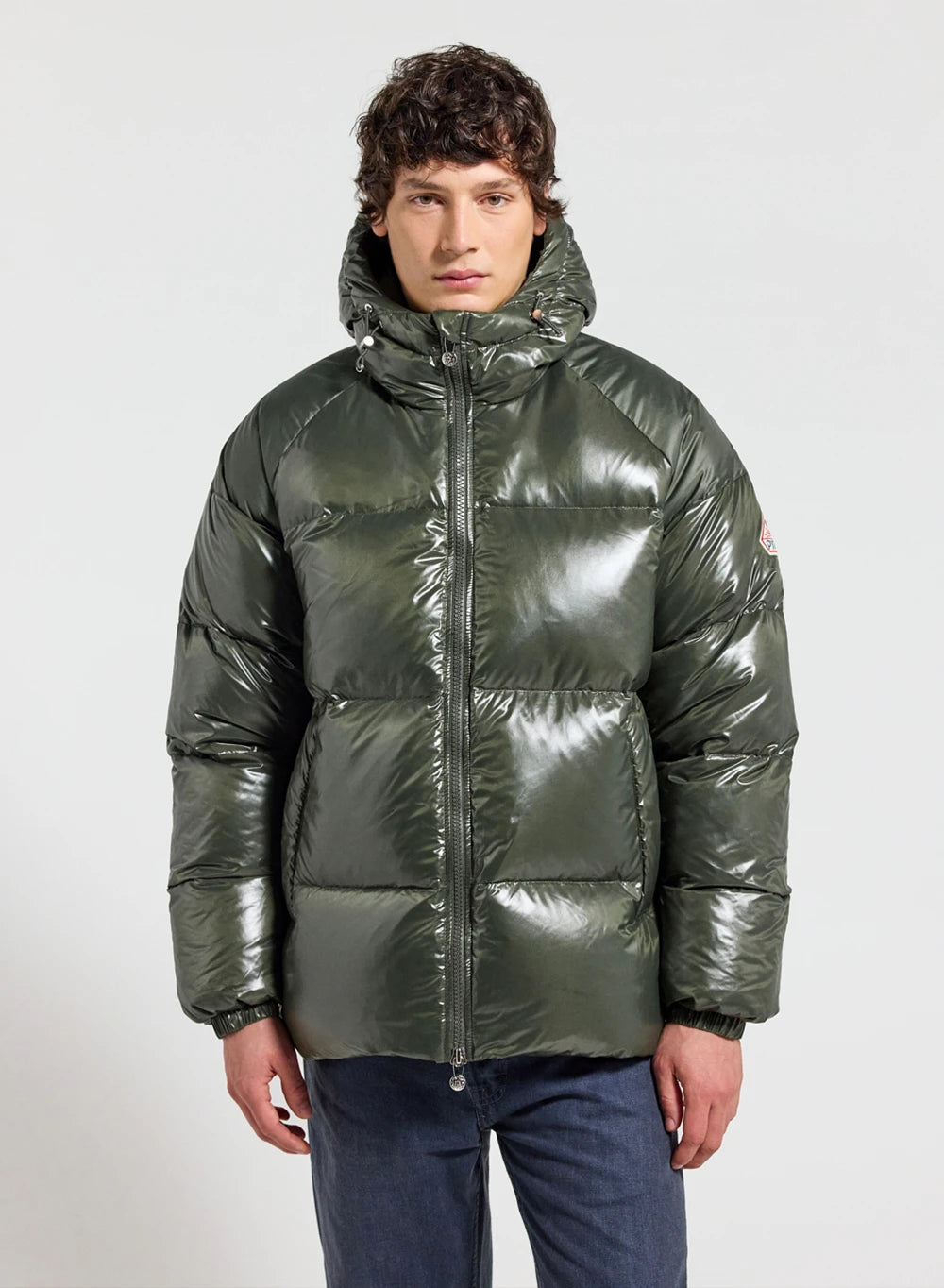 Unisex hooded down jacket Pyrenex Sten dark khaki