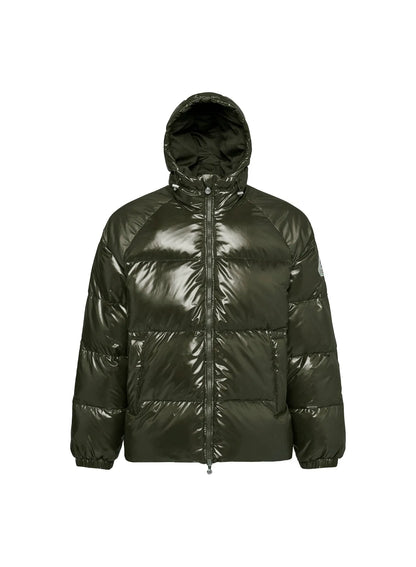 Unisex hooded down jacket Pyrenex Sten dark khaki