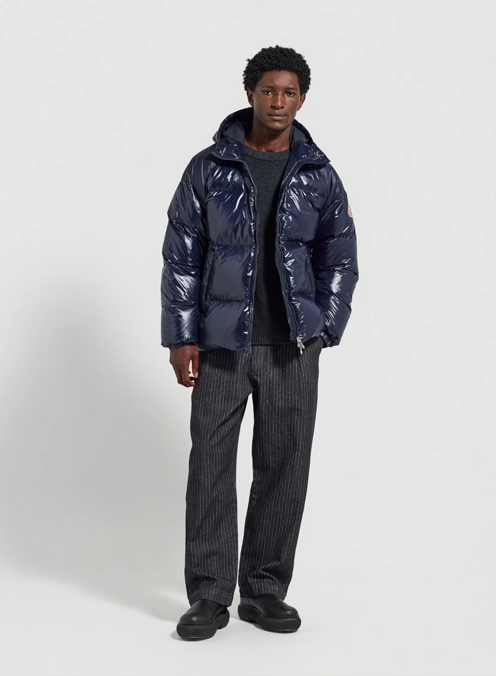 Pyrenex Sten unisex hooded down jacket navy blue