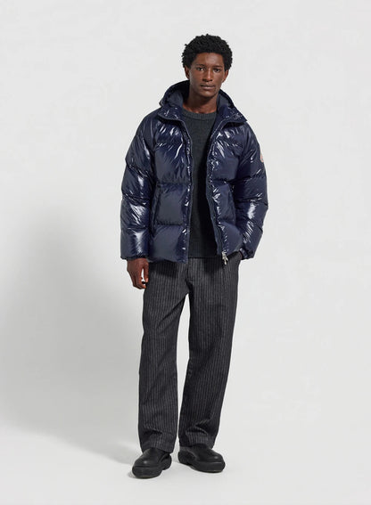 Pyrenex Sten unisex hooded down jacket navy blue
